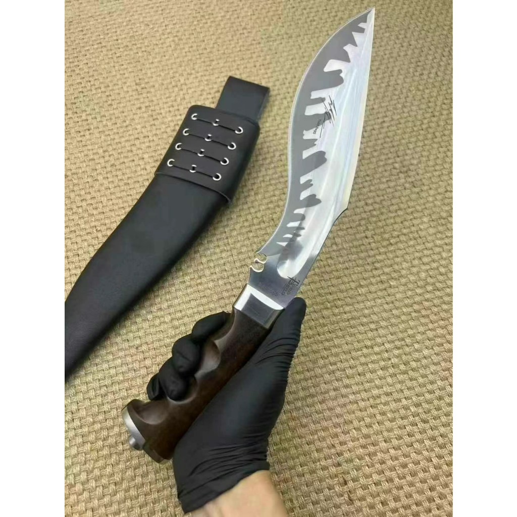 เนปาล - มีดเดินป่า - ความแข็ง: 59 HRC เหล็ก: เหล็ก dc5 - วัสดุก้าน: ไม้สนนำเข้า - รูปที่ 3