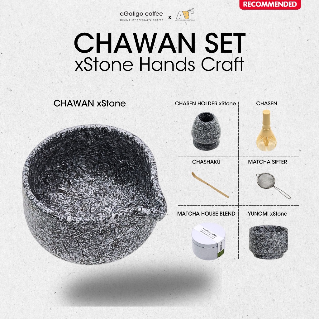 ชุดตีมัทฉะ CHAWAN xStone Set HandsCraft Limited Angsila by Agaligo Coffee