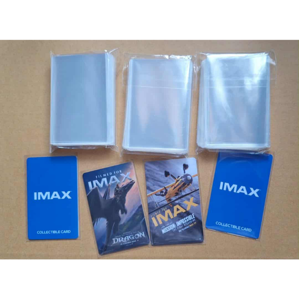 ซองใส่การ์ด ซองพลาสติกใส ซองแก้วใส่การ์ด และบัตร IMAX ใส่บัตรสะสมทุกชนิด ได้ขนาดพอดีการ์ด 1แพ็ค มี100ซอง