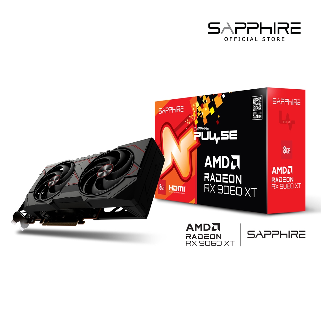 VGA SAPPHIRE PULSE AMD RADEON RX 9060 XT GAMING OC 8GB DUAL HDMI/ DP