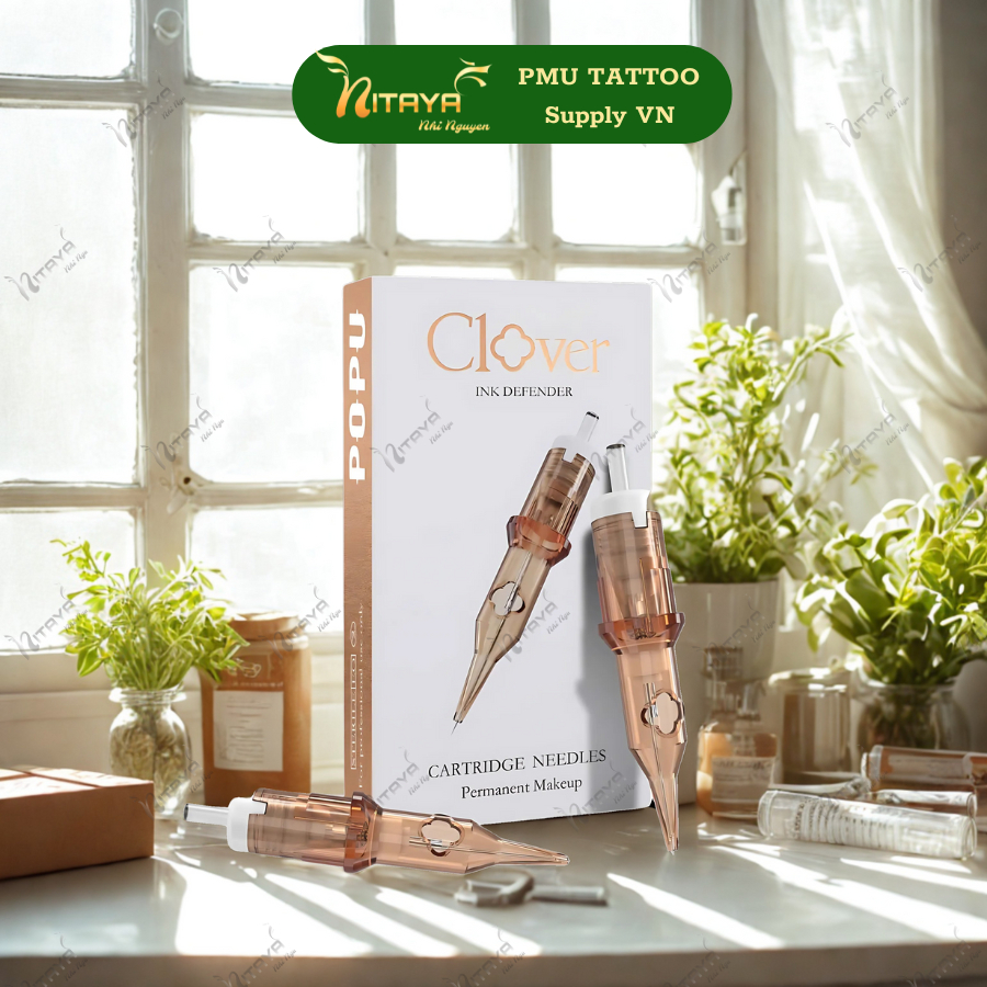 เข็มสัก POPU Clover เข็มคาร์ทริดจ์คุณภาพ สำหรับสักคิ้ว–ปาก–ตา ใช้กับหัวเครื่อง Hawk