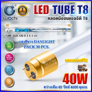 IWACHI (แพ็ค 30 หลอด) หลอดไฟนีออน LED T8 40 วัตต์ หลอดประหยัดไฟ ห้องนอน ไฟบ้าน แบบยาว LED (แสงสีขาว)