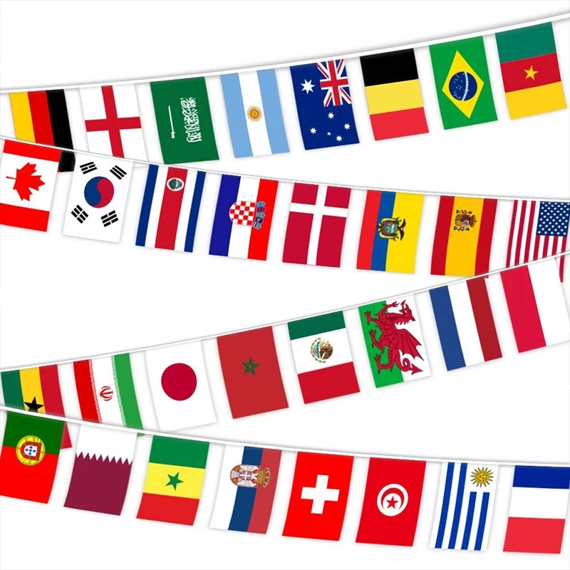 ธงราวบอลโลก 2026 FIFA World Cup 32/48/100ประเทศ ธงผ้า 20x28cm 14x21cm ฟุตบอลโลก