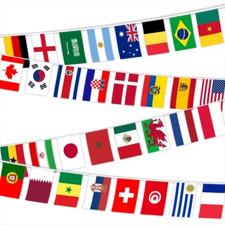 ธงราวบอลโลก 2026 FIFA World Cup 32/48/100ประเทศ ธงผ้า 20x28cm 14x21cm ฟุตบอลโลก