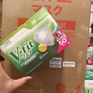 （พร้อมส่ง)Vfit 50ชิ้น M/L หน้ากากญี่ปุ่น mask 3Dสีขาว