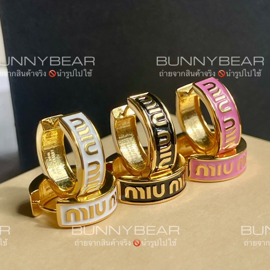 ต่างหูห่วง M!U M!U งานปั้มชื่อแบรนด์ พร้อมส่ง