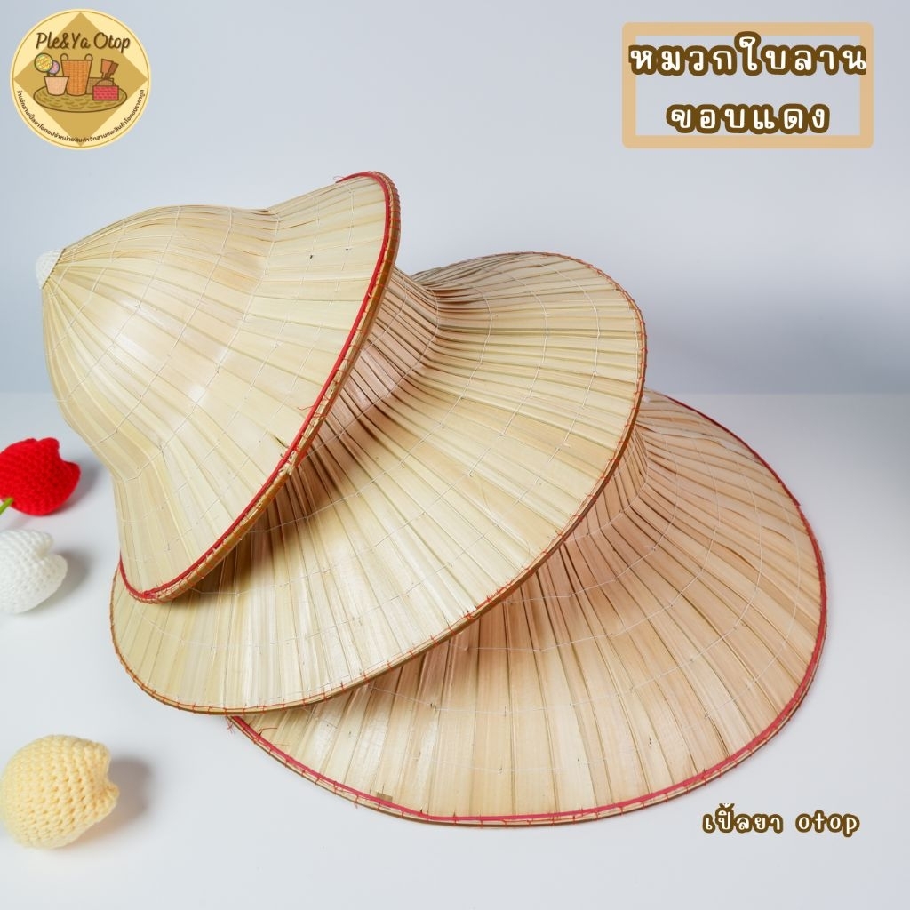 หมวกใบลาน หมวกกันฝน หมวกขอบแดงมีให้เลือก3ขนาดนะคะ พร้อมส่ง มีเก็บเงินปลายทาง[COD]