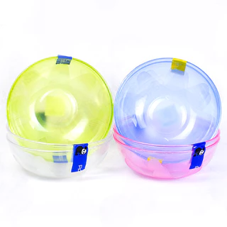 Lifepro ชามพลาสติกสีใส เนื้อ PS (แพคละ 2 ชิ้น) รุ่น H-1012 ขนาด 18 x 6.5 cm. ชามล้างผักผลไม้ ถ้วยสีใส กระจาดกลม ชามกล