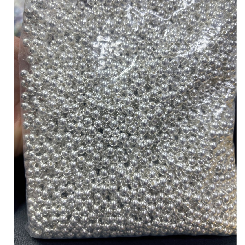 ลูกปัดพลาสติก สีเงิน สีทองอ่อน ( 70 -80 กรัม) สีสวย ทองสว่าง - รูปที่ 2