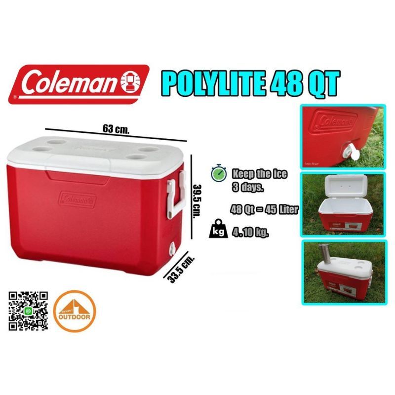 Coleman Polylite 48Q Cooler #Red 2000033008