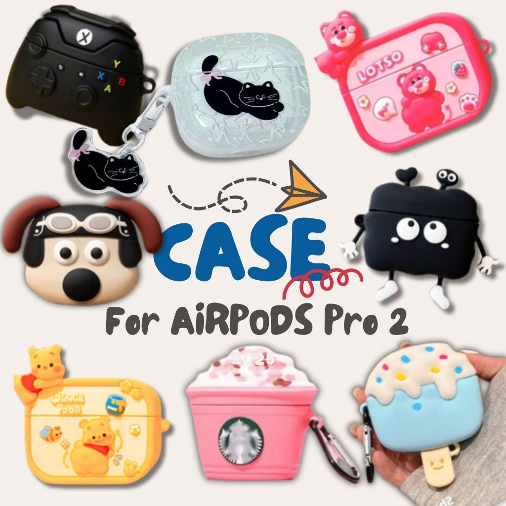 CASE For airpods Pro2 เคสซิลิโคนสำหรับ แอร์พอด Pro2 กันรอย กันกระแทก เคสแอร์พอร์ตโปร2 ลายน่ารัก