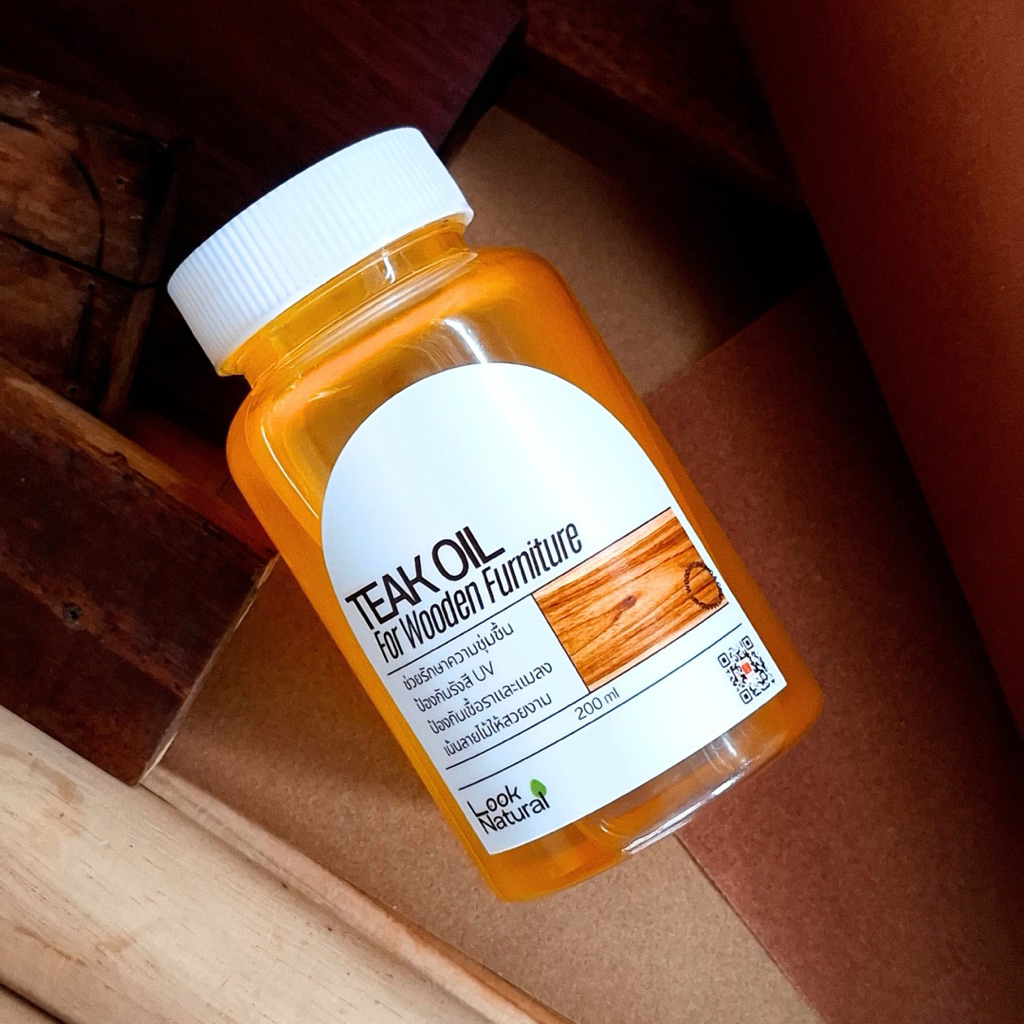 Look natural Teak Oil for Furniture (200 ml) น้ำมันทาไม้สำหรับเฟอร์นิเจอร์