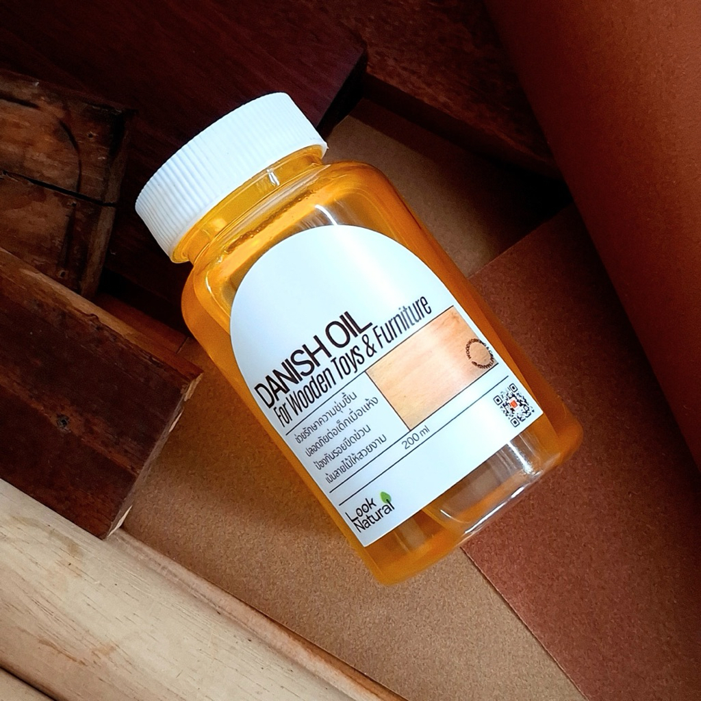Look Natural Danish Oil for Wooden Toys & Furniture (200 ml) น้ำมันทาไม้สำหรับของเล่น
