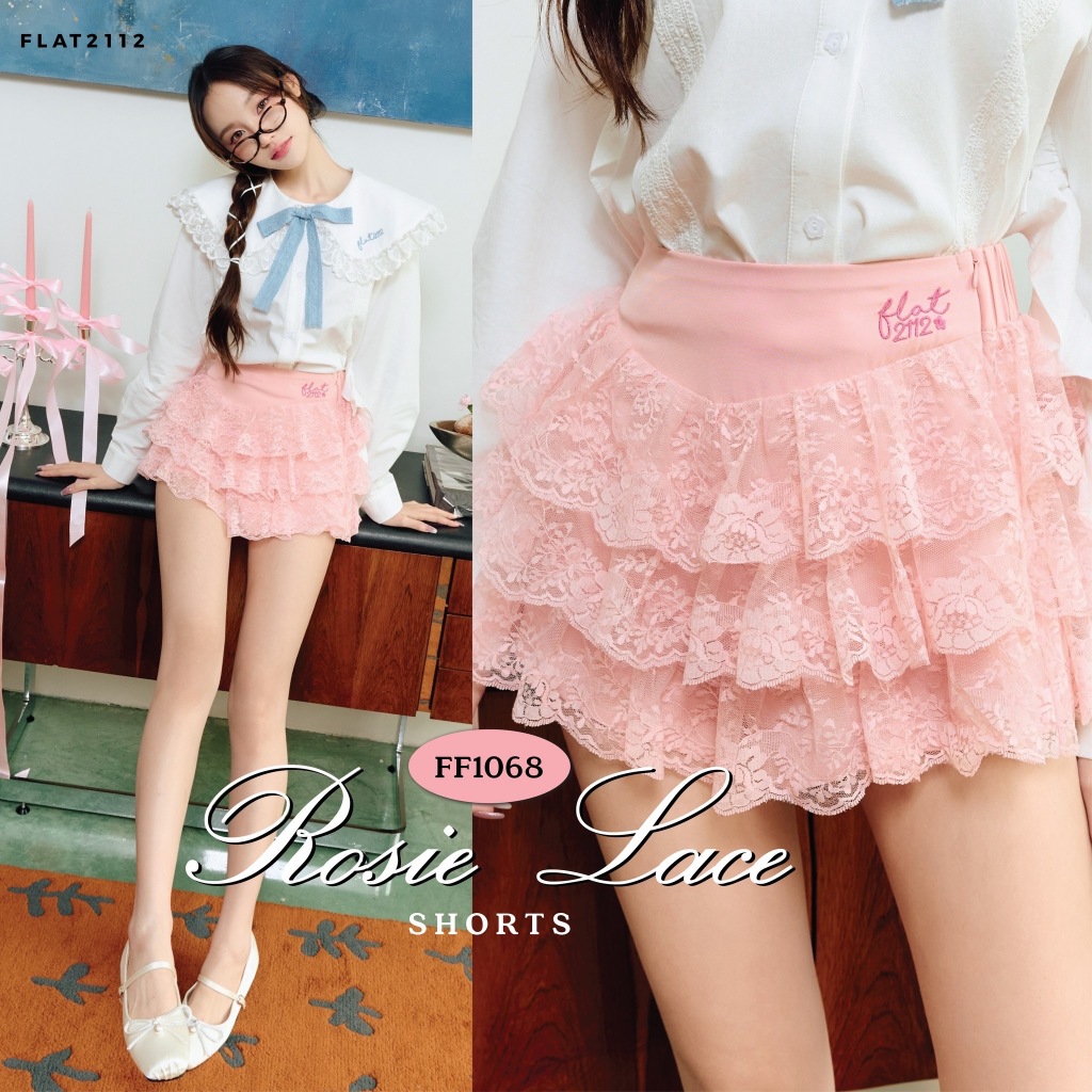 FLAT2112 FF1068 : ROSIE LACE SHORTS กระโปรงสั้น กระโปรงระบาย ชุดผู้หญิง แฟชั่นผู้หญิง