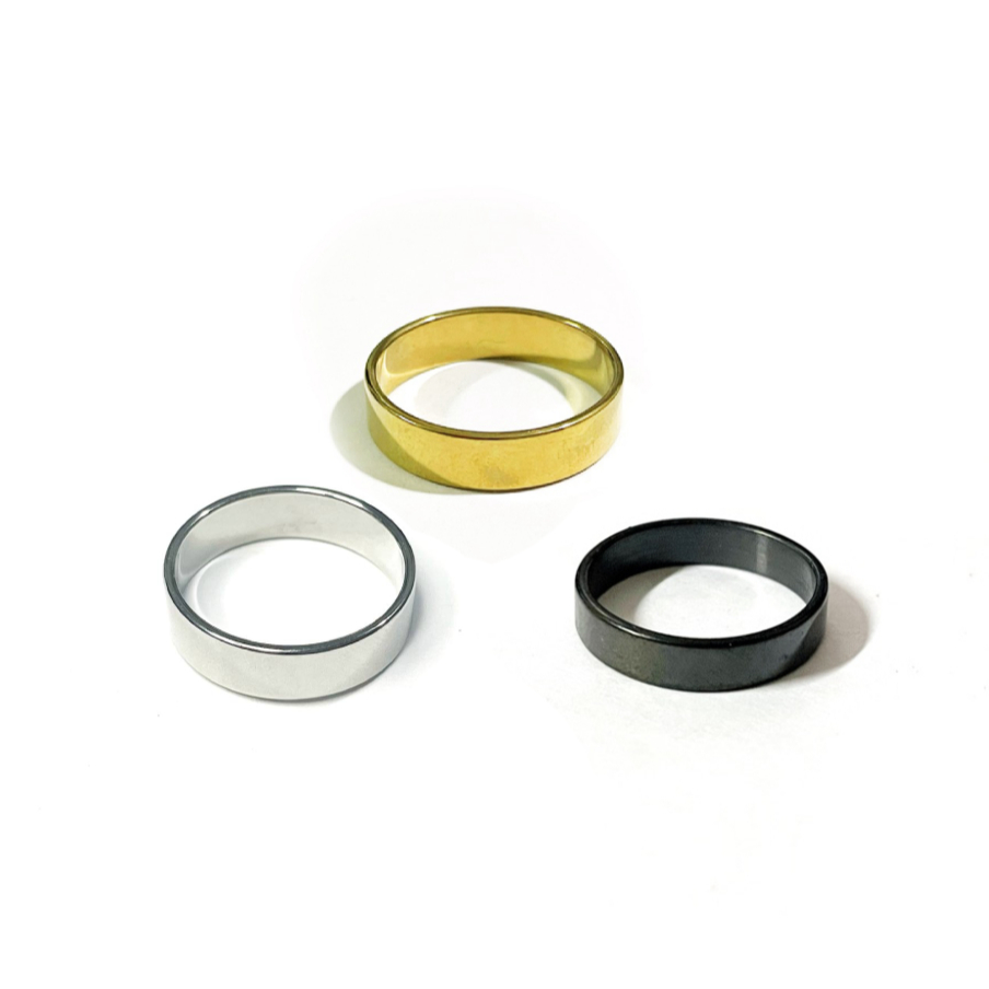 [ พร้อมส่งจากไทย] แหวนสแตนเลสแท้ 100 %. ลายเรียบ ทนทานการกัดกร่อน ไม่ลอกไม่ดำ