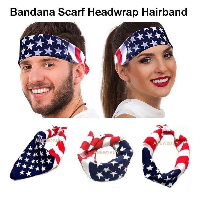 มาใหม่! ผ้าลายธงชาติอเมริกา แฟชั่นเท่ๆ (American Flag Bandana USA Fashion Scarf)