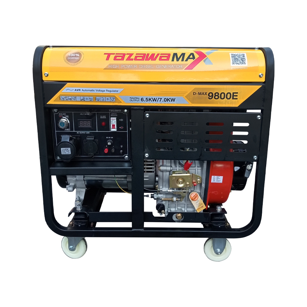 เครื่องปั่นไฟดีเซลTAZAWA รุ่นD-MAX9800E กำลังไฟสูงสุด7KW