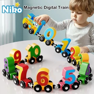 NIKO ของเล่นรถไฟแม่เหล็ก ของเล่นเด็ก เสริมพัฒนาการเด็กอนุบาล สำหรับเด็กชายและเด็กหญิง ของเล่นส่งเสริมจินตนาการ STEM