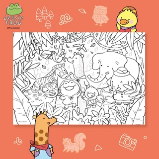 สมุดภาพระบายสี ขนาด A4 ลาย Jessie Frog : Trip to the Animal World