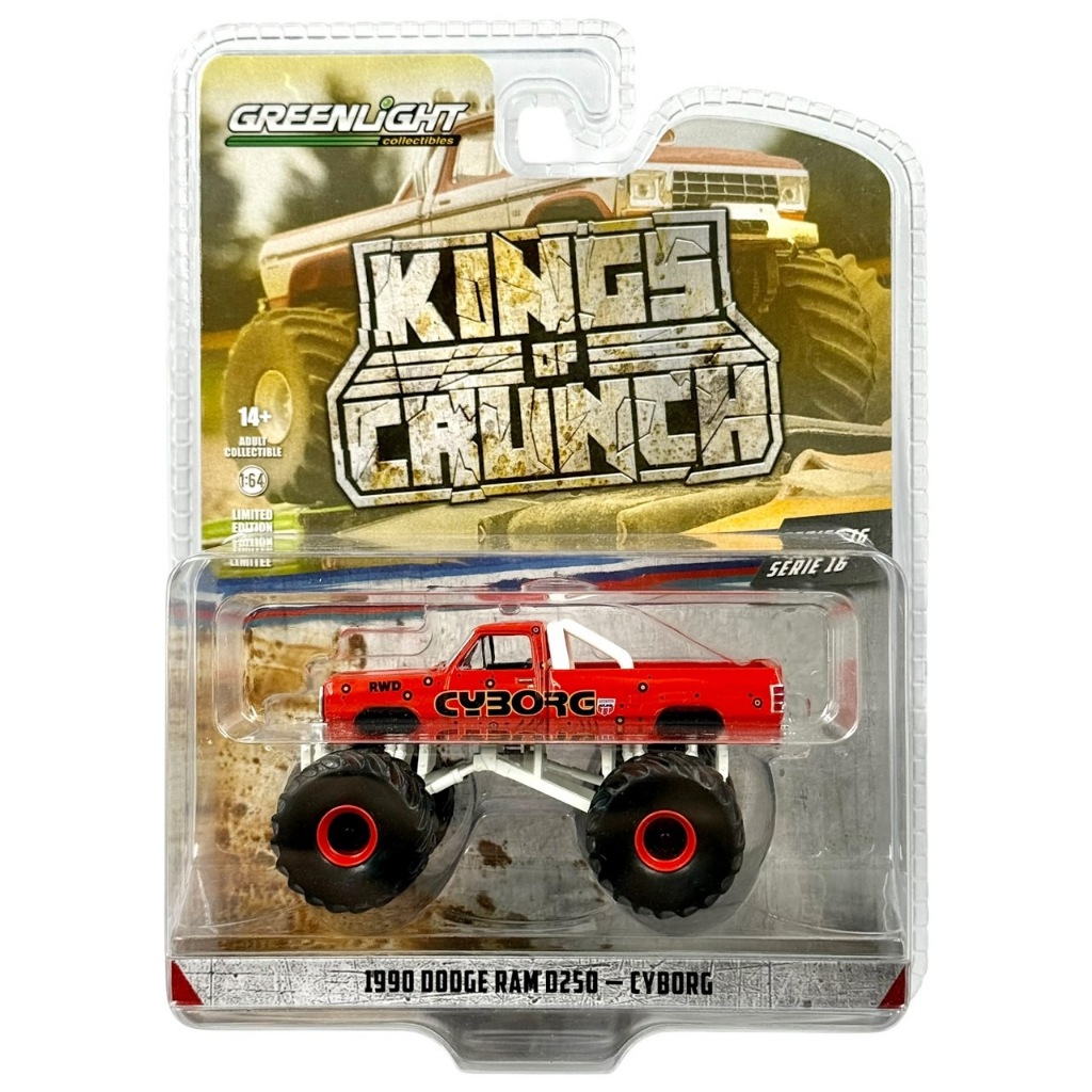 Greenlight Kings of Crunch | Cyborg - 1990 Dodge Ram D250 สเกล 1/64 49160