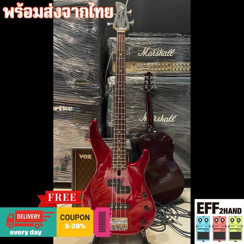 🎉 Bass ไฟฟ้สามือสอง 🎉 (จัดส่งทันที) 🎸 Yamaha TRBX174 – สี Red Metallic 🥁