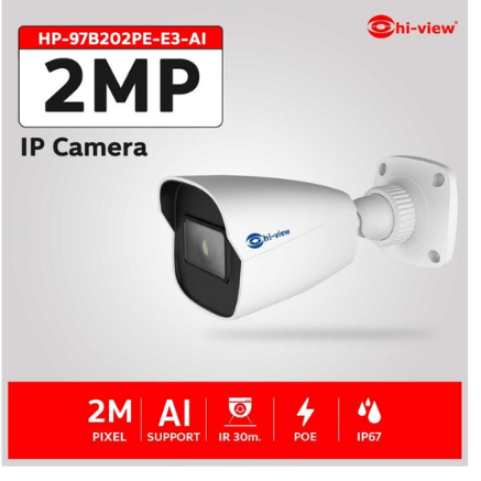 Hi-View กล้อง AI รุ่น HP-97B202PE-E3-AI นับจำนวนคน รถ มอเตอร์ไซค์ ความคมชัด 2MP