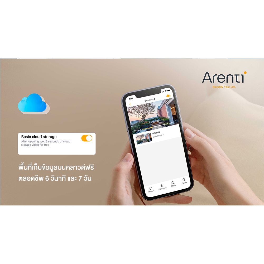 Arenti Solar CCTV กล้องวงจรปิด 2K 3MP กันน้ํา Outdoor Security Wi-Fi Camera การตรวจจับการเคลื่อนไหว GO2T KIT1