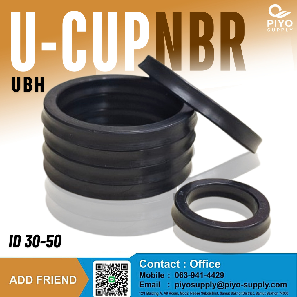 ซีล USH กันนํ้ามัน U-CUP NBR งานนิวเมตริค รูใน 30-50 มิล 30*40*6/ 32*42*6/ 35*45*6/ 38*48*6/ 40*50*6/ 45*55*6/ 50*60*6