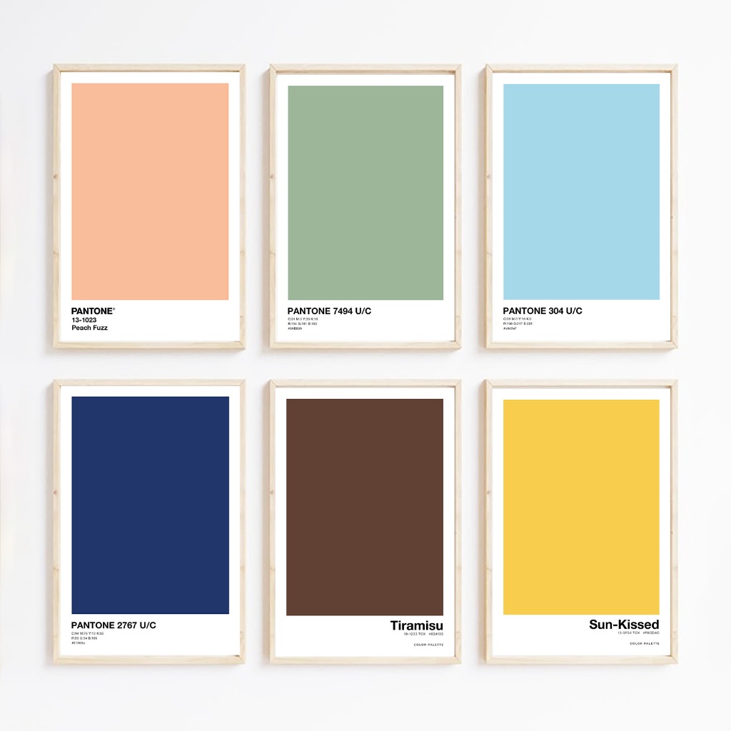 Pantone Posters, แพนโทนโปสเตอร์ พาเลทเฉดสี Dorm Room Decor, Unframed Art Print ขนาด 12x18 นิ้ว