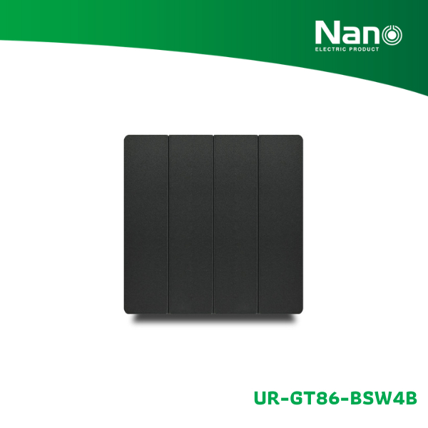 NANO ชุดสวิทซ์ 4 ช่อง 10A 250V GT86 series (1 ชิ้น/กล่อง) รุ่น UR-GT86-BSW4