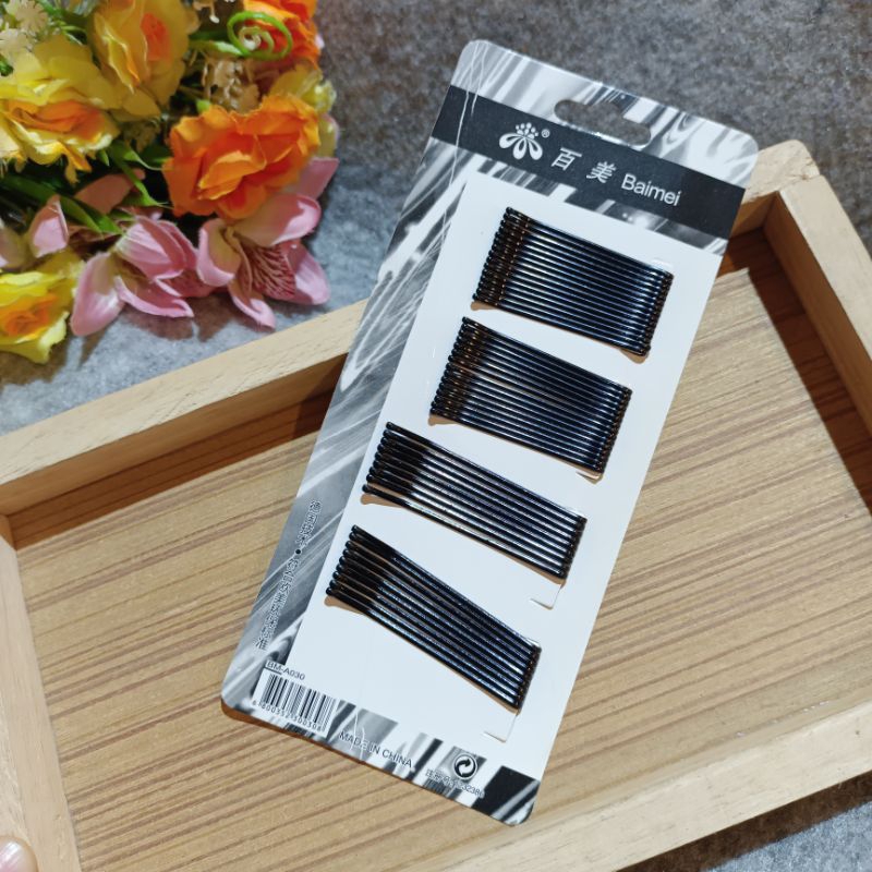 กิ๊ฟดำ Baimei แบบแผง (ดำ) สั้น+ยาว BM-A030