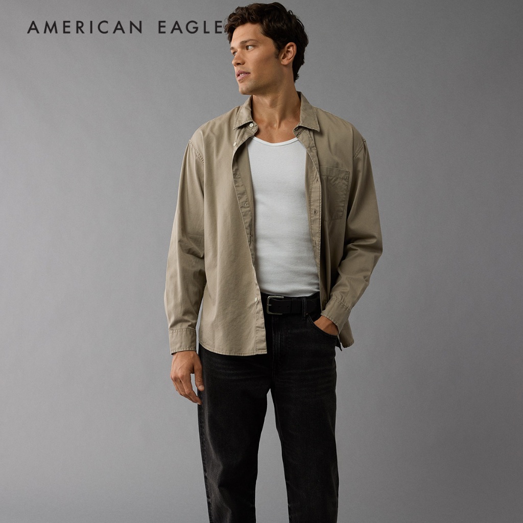 American Eagle Everyday Khaki Button-Up Shirt เสื้อเชิ้ต ผู้ชาย (EMSH 015-6349-216)