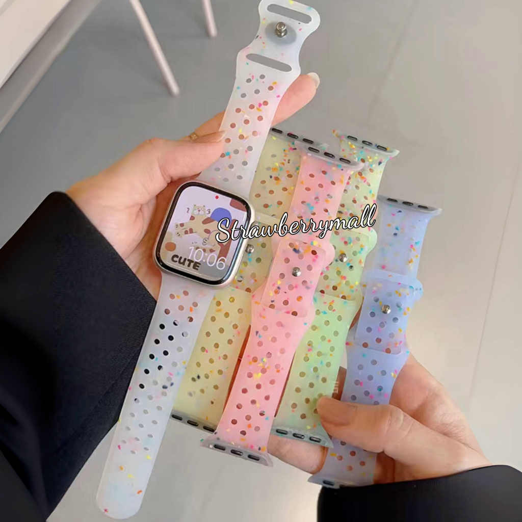 สายท้อปปิ้ง สายนาฬิกา smart watch 10 9 8 ultra 7 6 5 4 ขนาด 45/49/44/41/46mm สาย iWatch สาย smart watch ยางลาย พร้อมส่ง