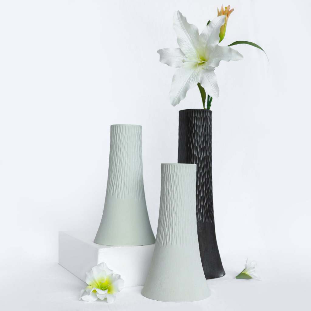 แจกัน Lumber แจกัน แจกันสีขาว