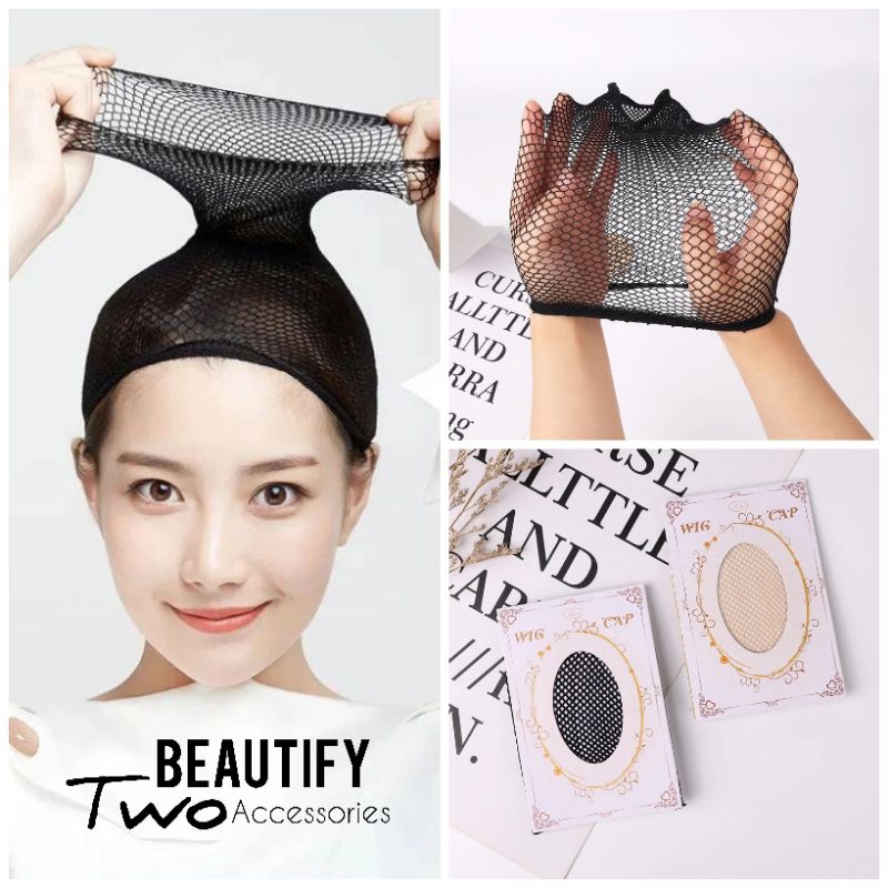 หมวกตาข่ายไนลอนแบบยืดหยุ่นหมวกคลุมผมสำหรับใส่ก่อนใส่วิกผมให้คุณตกแต่งผมได้แนบสนิทมากขึ้น