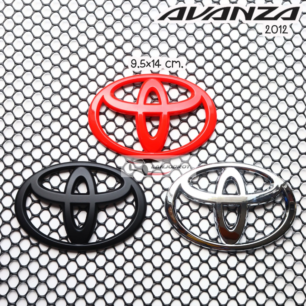 โลโก้ TOYOTA วงกลม 3 ห่วง ตรา หน้ากระจัง ขนาด 9.5 x 14 cm. สำหรับ โตโยต้า อแวนซ่า TOYOTA AVANZA 2012 2013 2014 2015