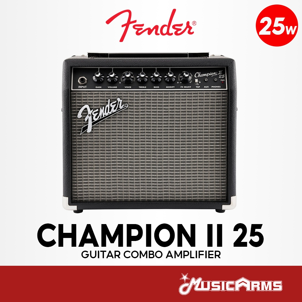 Fender Champion II 25 แอมป์กีตาร์ Guitar Combo Amplifier แอมป์กีต้าร์ 25 วัตต์ Fender Champion 2