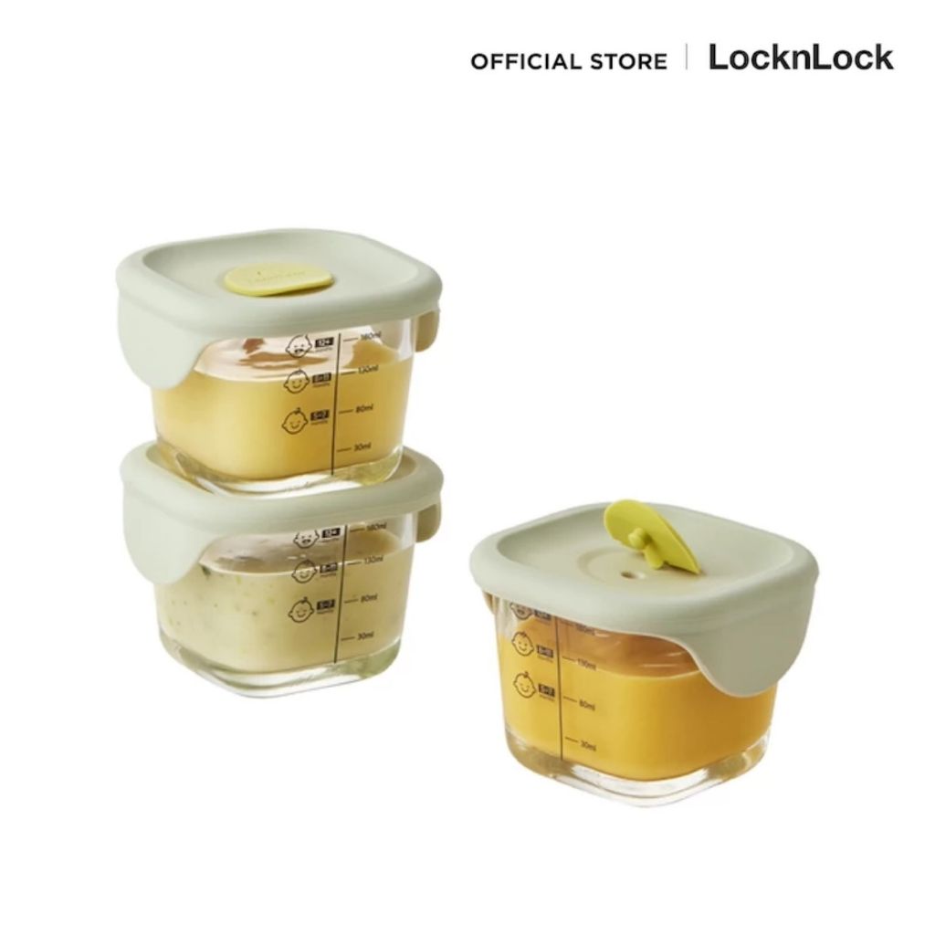 LockLock กล่องแก้วใส่อาหารสำหรับเด็ก Baby Food Container 690 ml. รุ่น LLG509S3Mint