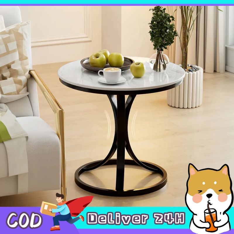 Dogegg โต๊ะข้างโซฟา ตั้งมุมห้อง ตกแต่งห้อง โต๊ะกลมขนาดเล็ก มินิมอลสไตล์ โครงขาเหล็ก