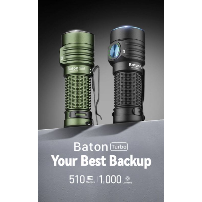 ไฟฉาย Olight Baton Turbo EDC แถมแบตเตอรี่ ชาร์จแบบแม่เหล็ก