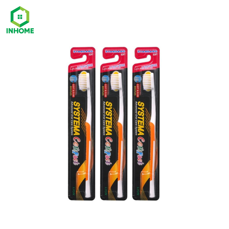 [x3] SYSTEMA แปรงสีฟัน ซิสเท็มมา รุ่นหัวแปรงขนาดเล็ก (Compact) ขนแปรงนุ่มมาตรฐาน