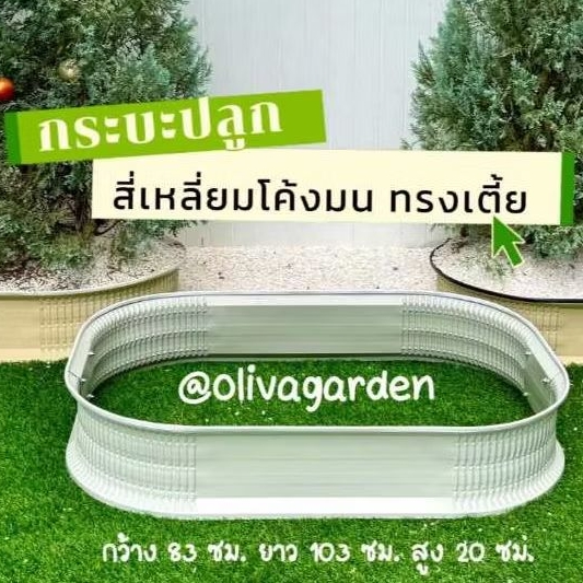 กระถางทรงสี่เหลี่ยมทรงเตี้ย กระบะปลูก แปลงปลูก ปลูกผัก ปลูกดอกไม้ จัดสวนสไตล์ต่างๆ สวยมนมุมโค้งสุดน่ารักมินิมอล