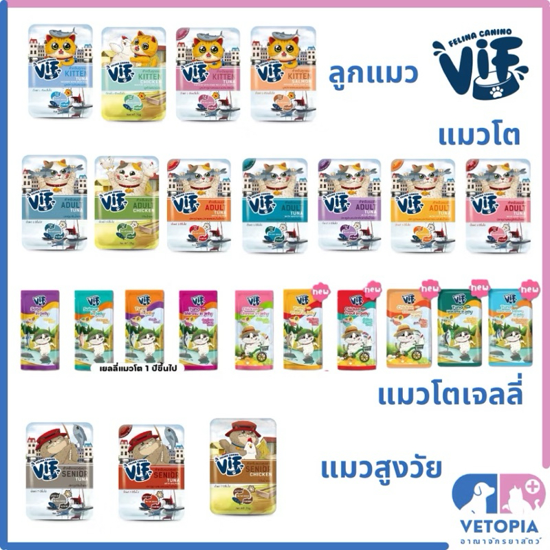 Felina Canino VIF เฟลินา คานิโน วิฟ อาหารเปียกแมวชนิดซอง ขนาด 75 กรัม