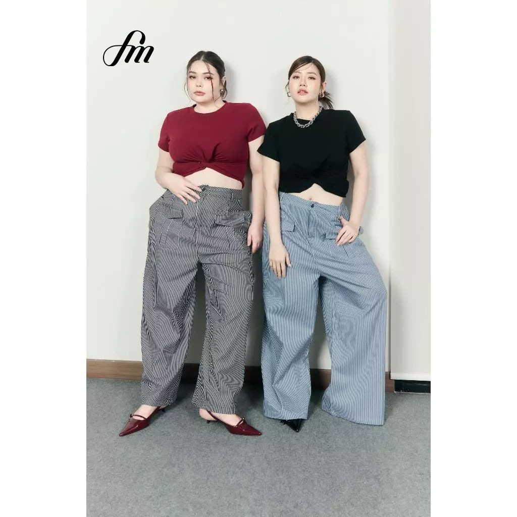 กางเกงขายาวลายทาง Striped Flare pants #FMBL-E2B113