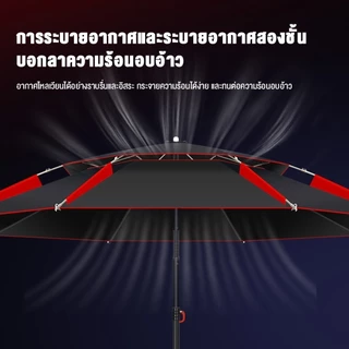 DoDo ร่มตกปลาพับ ร่มตกปลาขนาดใหญ่ 2.6/2.4/1.8m ปรับได้ 360°เสาหนาขึ้น 0การส่งผ่านแสง กันแดดและกันฝน