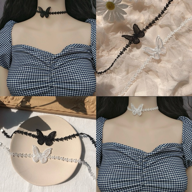โชคเกอร์ สร้อยคอสุดหรู โชคเกอร์ผีเสื้ิอ โชคเกอร์คอ สร้อยคอผีเสื้อ