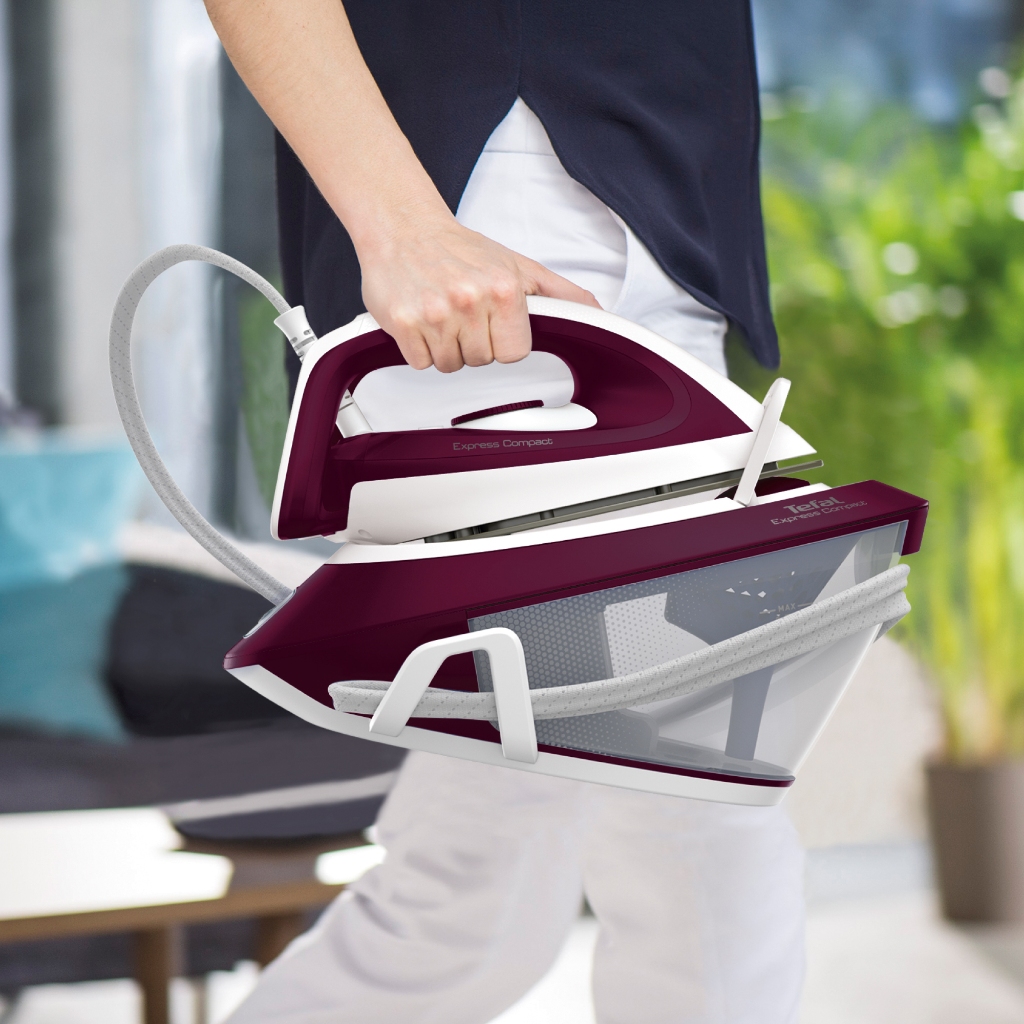 SV7120T0 Tefal เตารีดแรงดันไอน้ำ Express COMPACT แรงดัน 6 บาร์ กำลังไฟ 2,380 วัตต์ ความจุ 1.7 ลิตร แถมฟรีโต๊ะรองรีด