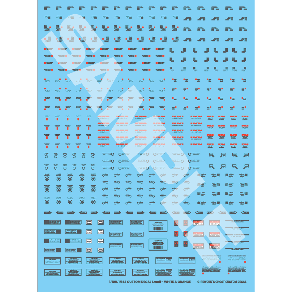 พร้อมส่ง G-REWORK CUSTOM DECAL CAUTION_GRAY & RED #03