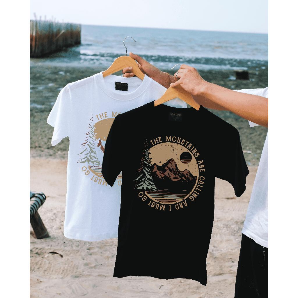 (พร้อมส่ง) เสื้อยืด MOUNTAIN CALLING - ผ้า Cotton100%