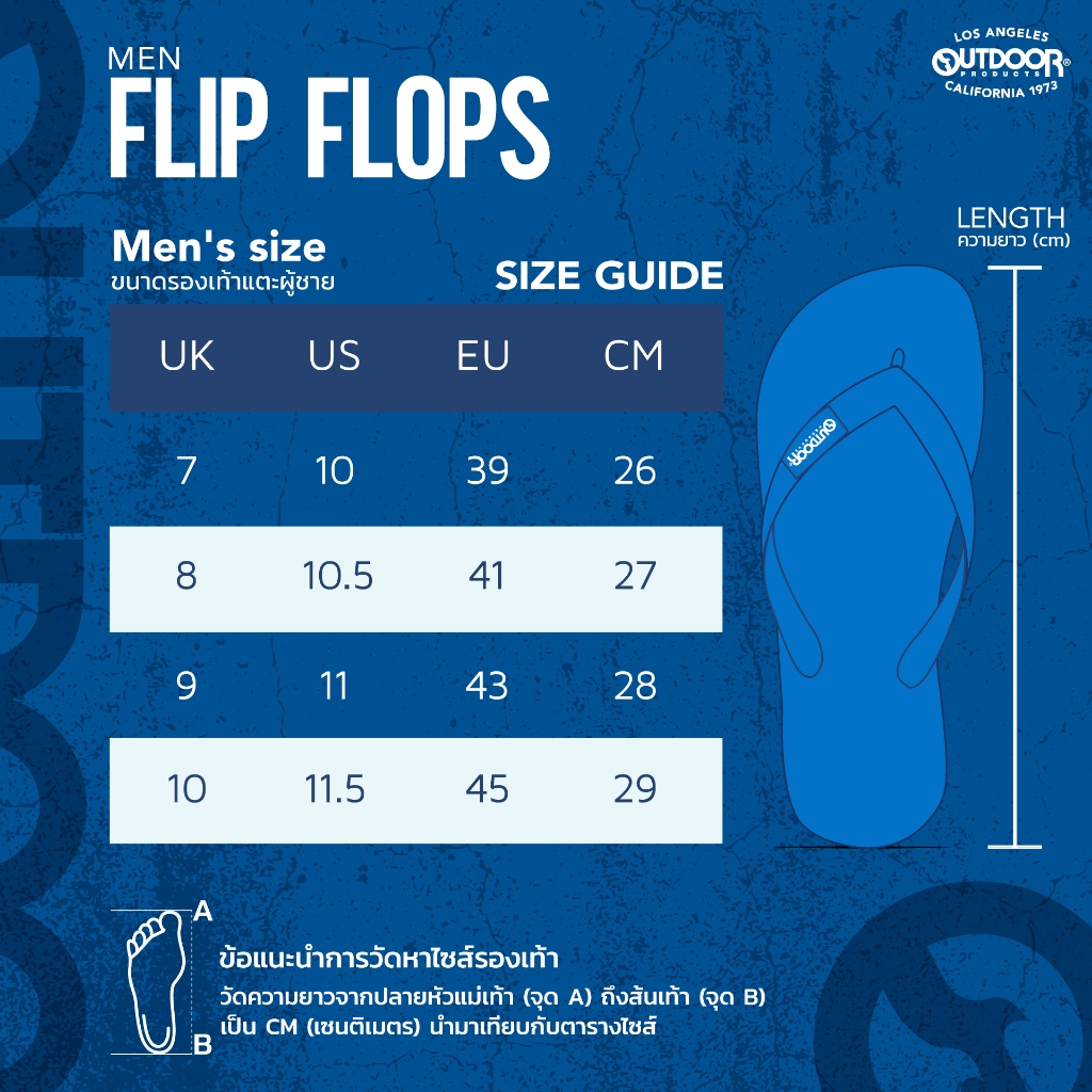 OUTDOOR PRODUCTS MEN PACK FOR LIFE FLIPFLOP รองเท้าแตะลำลองผู้ชาย เอ้าดอร์ โปรดักส์ ODMFL